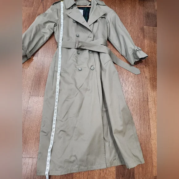 Vintage London For Women's trench coat, size 18 tall in military green. - Picture 4 of 9